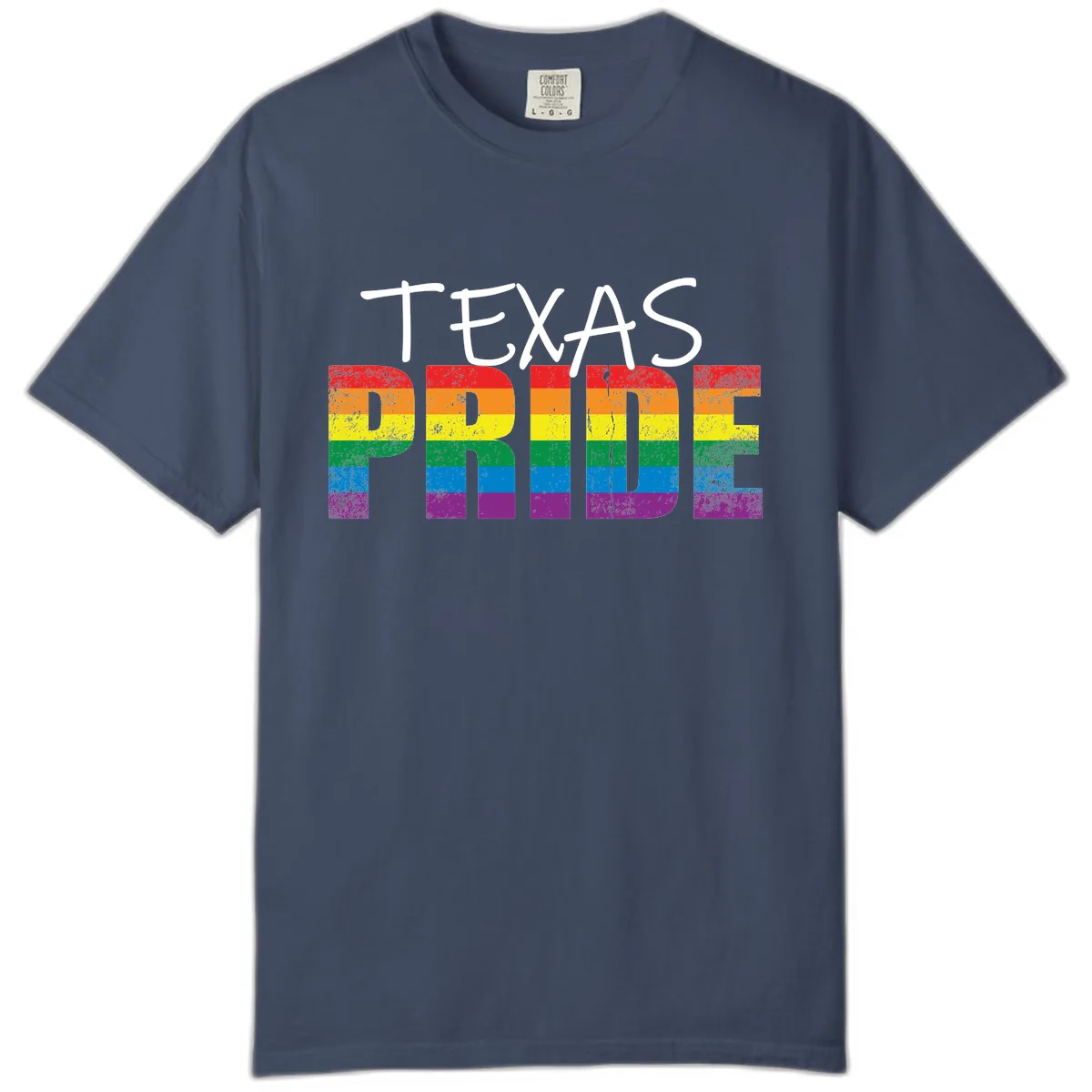 Texas Pride Rainbow Comfort Color in Midnight