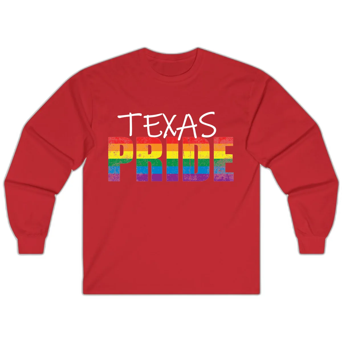 Texas Pride Rainbow Long Sleeve in Red
