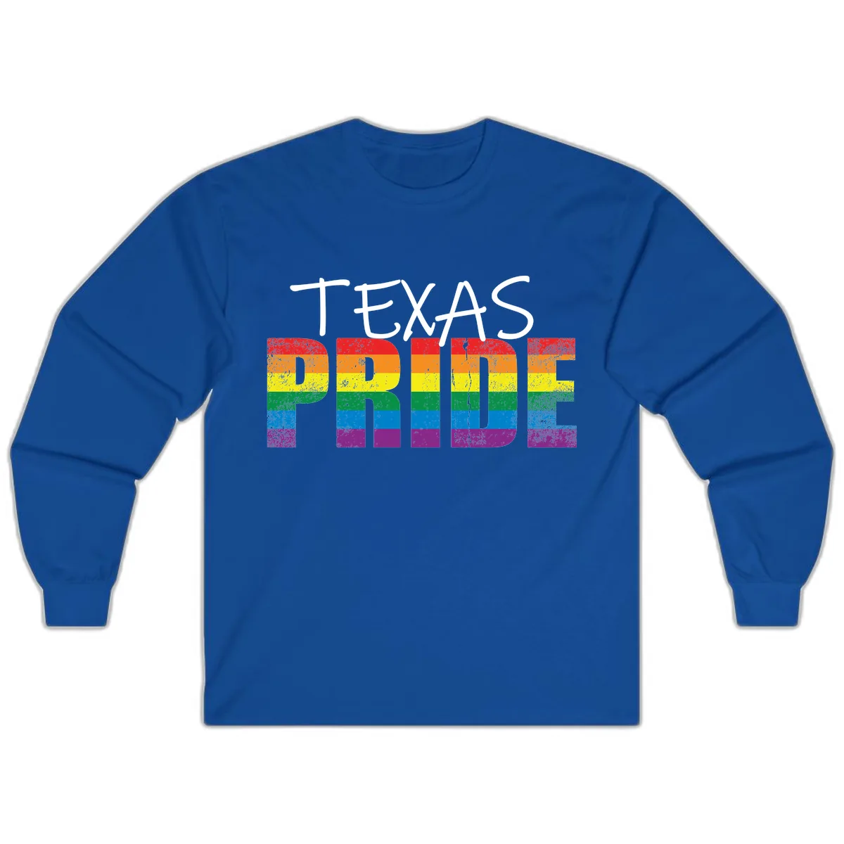 Texas Pride Rainbow Long Sleeve in Royal