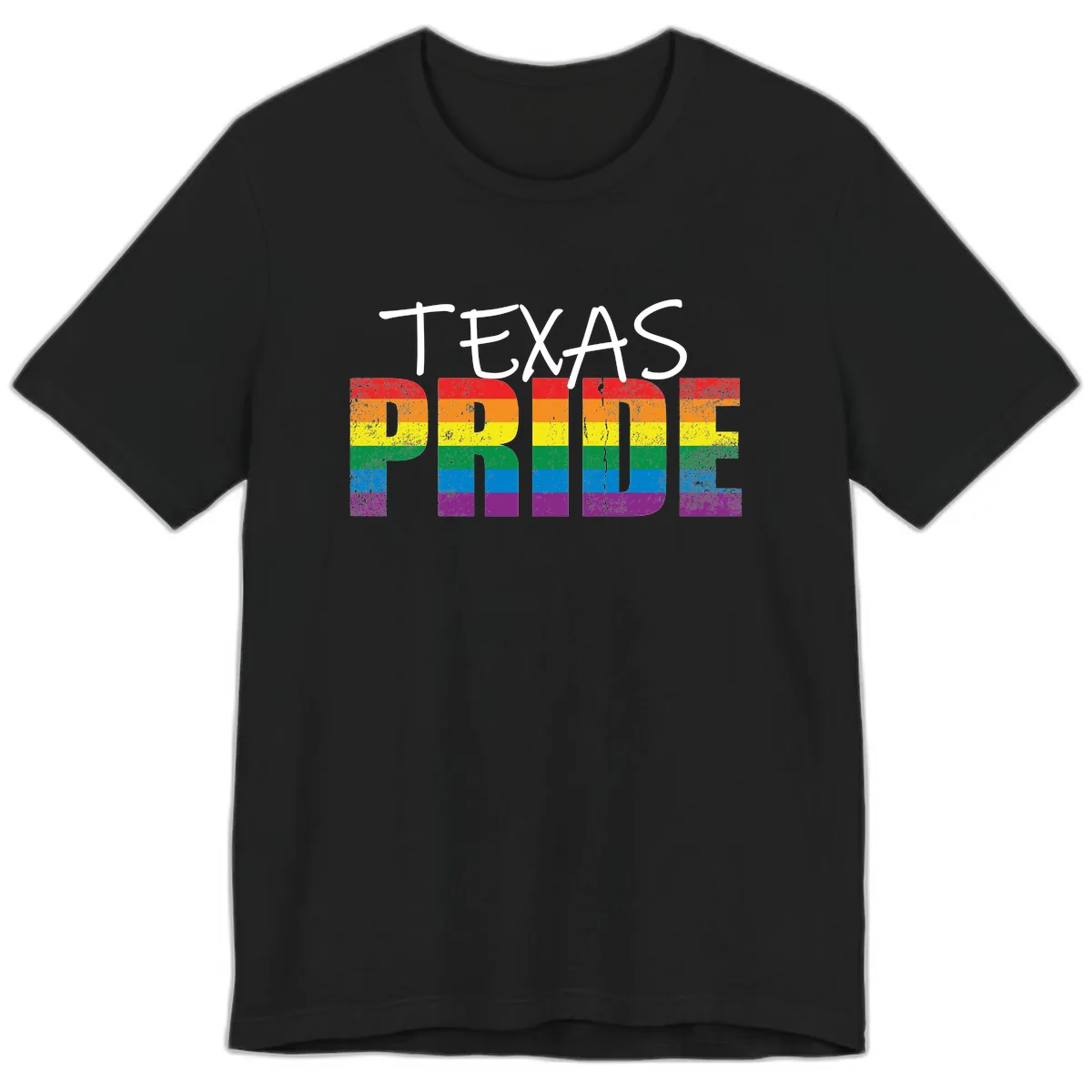 Texas Pride Rainbow Premium T-Shirt in Black