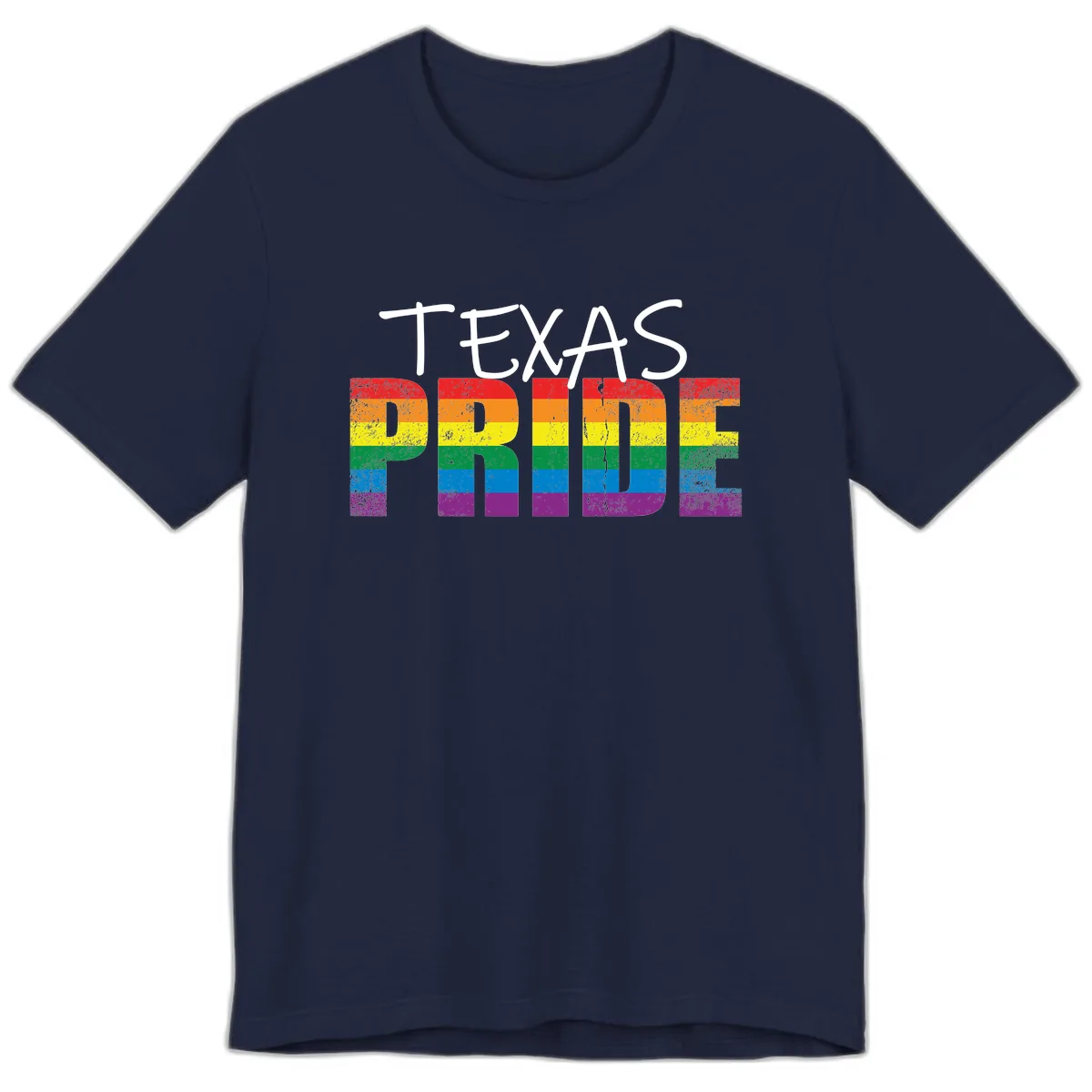 Texas Pride Rainbow Premium T-Shirt in Navy