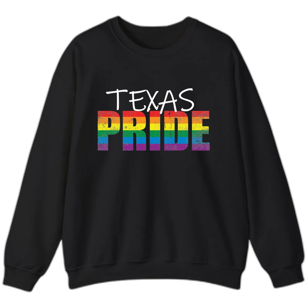 Texas Pride Rainbow Sweatshirt in Black