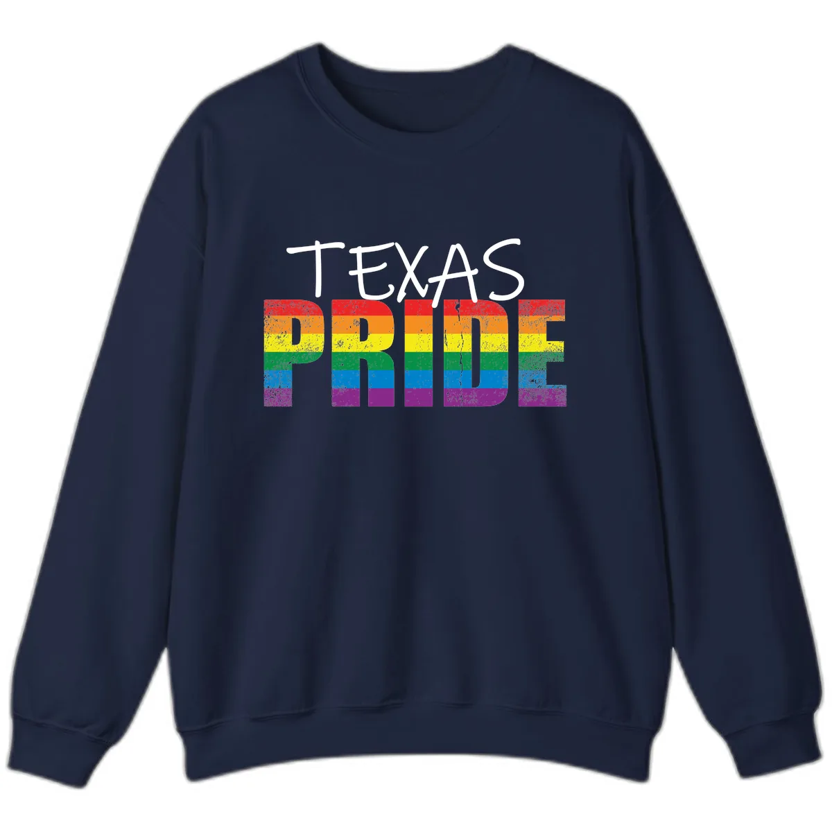 Texas Pride Rainbow Sweatshirt in Navy