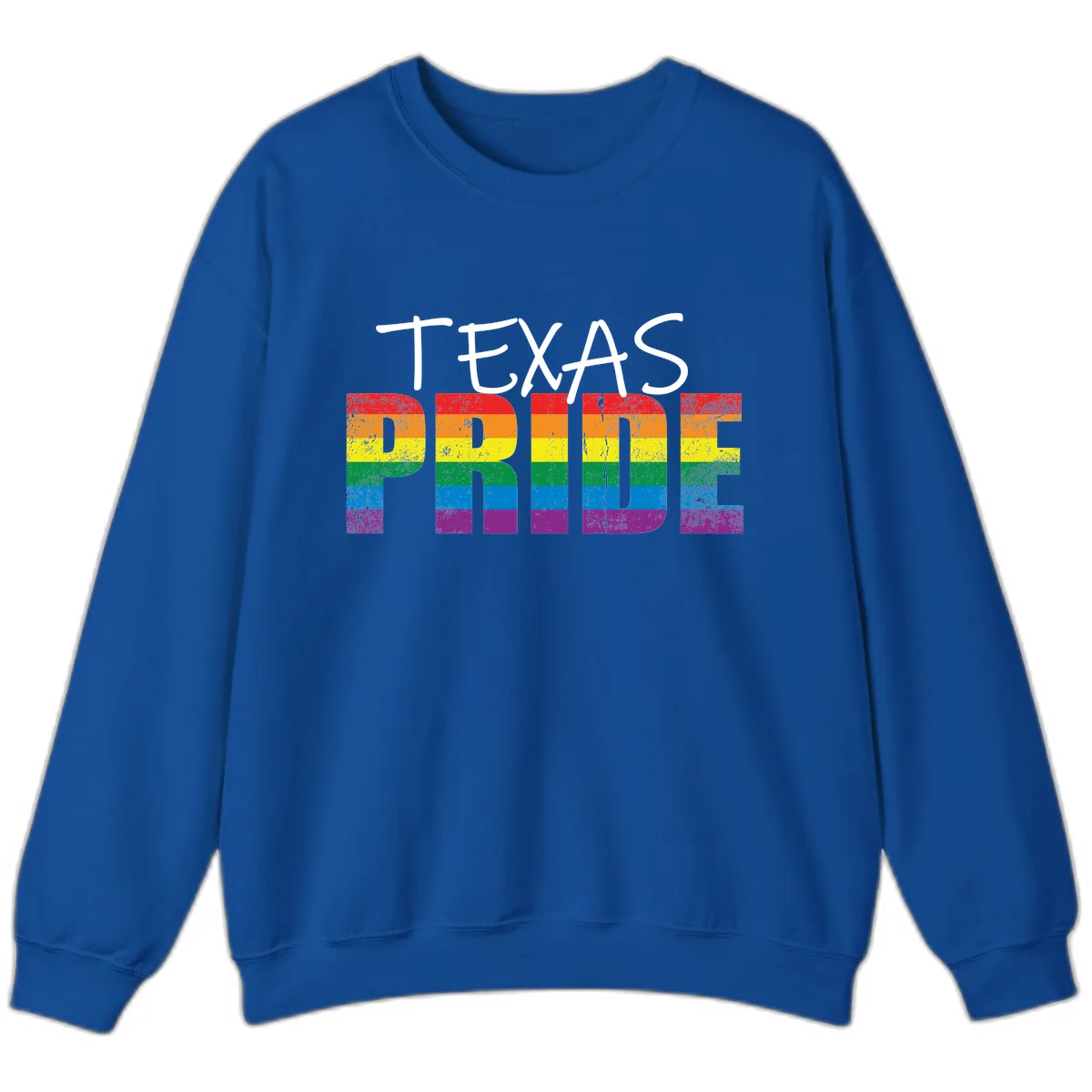 Texas Pride Rainbow Sweatshirt in Royal