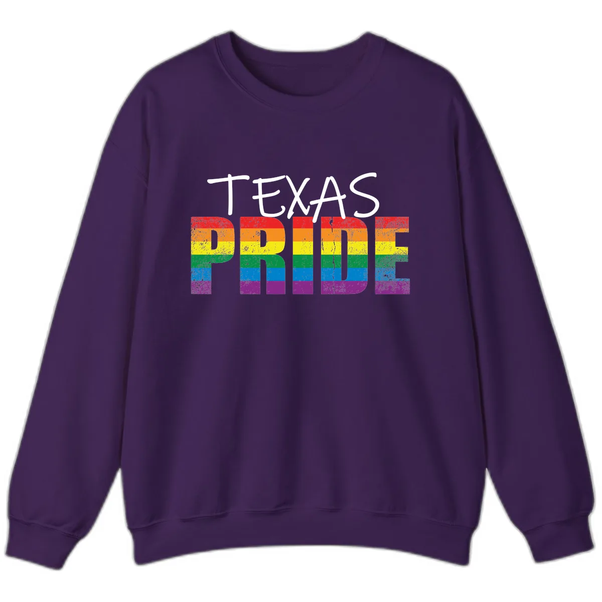 Texas Pride Rainbow Sweatshirt in Purple