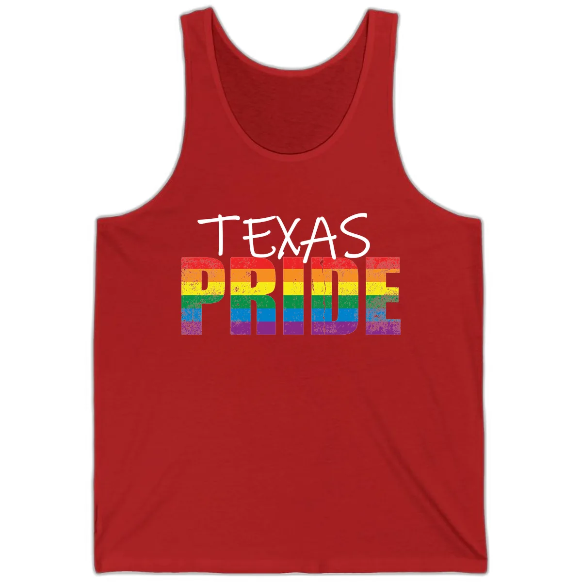 Texas Pride Rainbow Tank in Red
