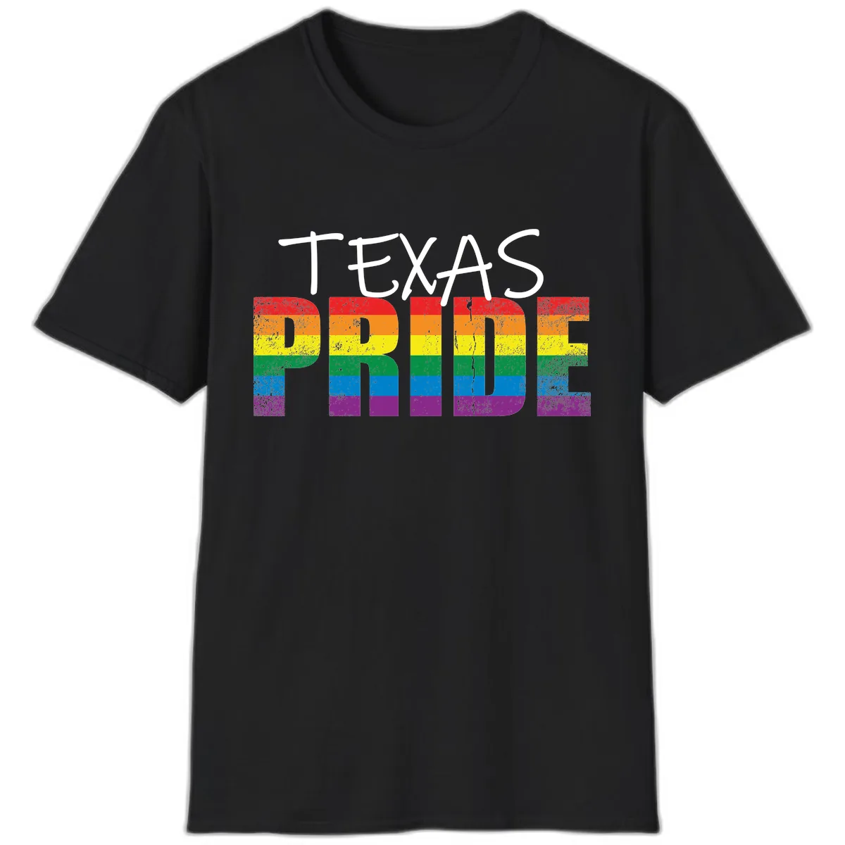 Texas Pride Rainbow T-Shirt in Black