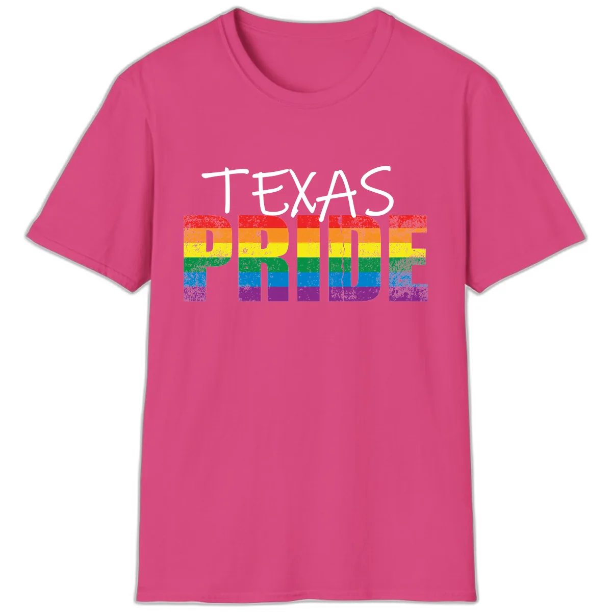 Texas Pride Rainbow T-Shirt in Heliconia