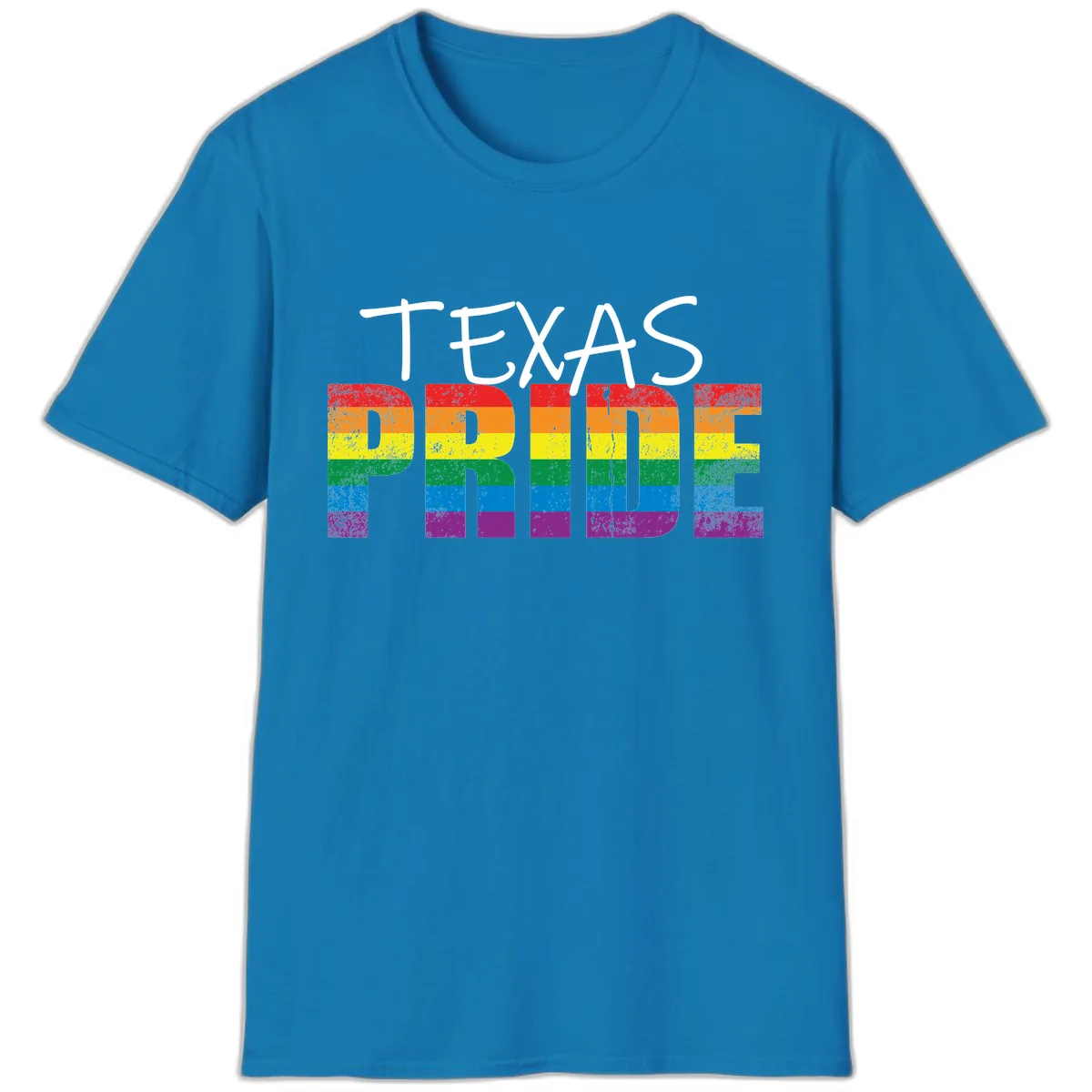 Texas Pride Rainbow T-Shirt in Sapphire