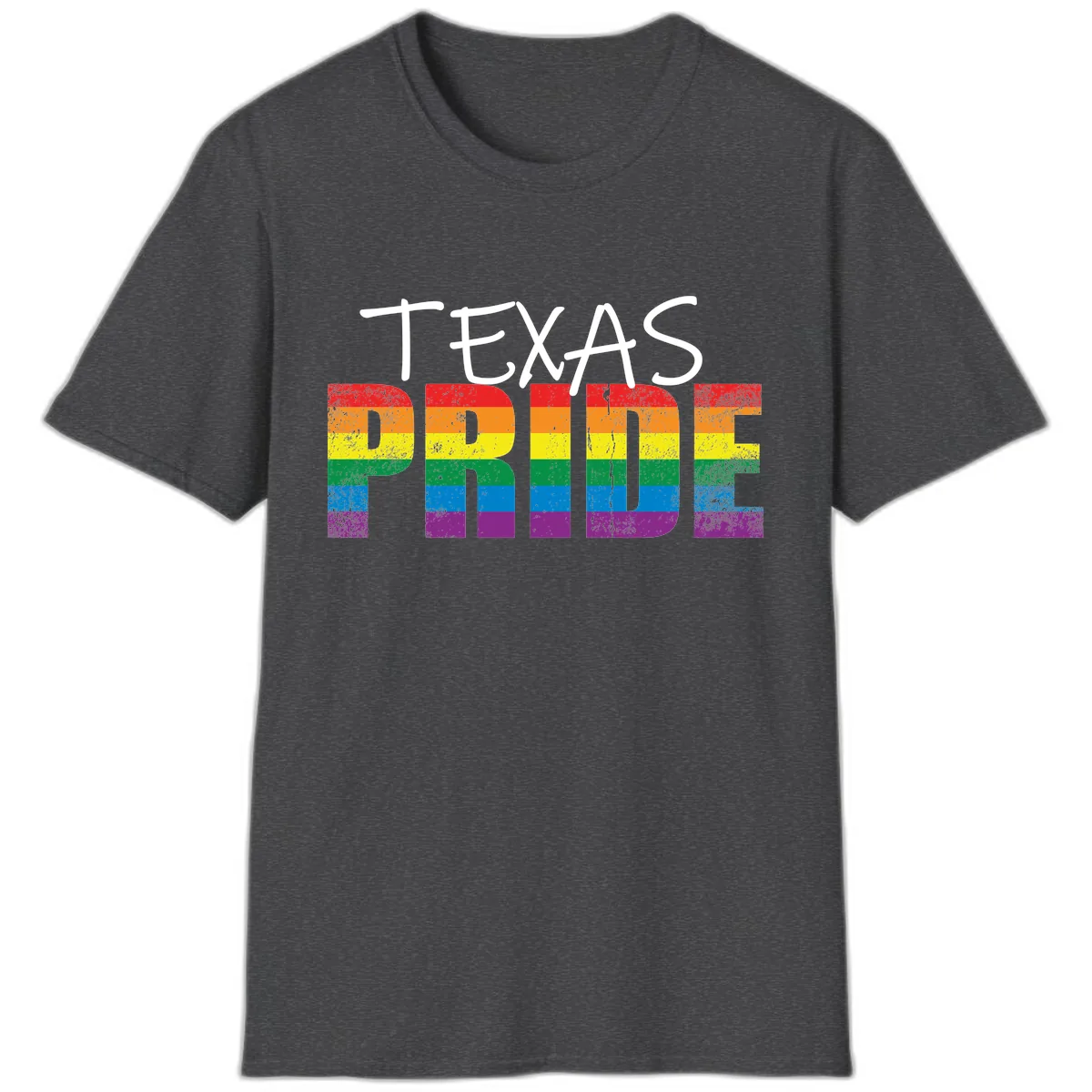 Texas Pride Rainbow T-Shirt in Dark Heather