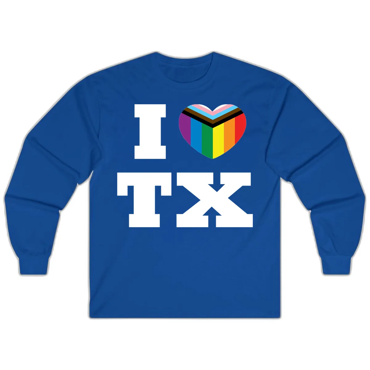 I Love Pride Rainbow Heart Long Sleeve in Royal