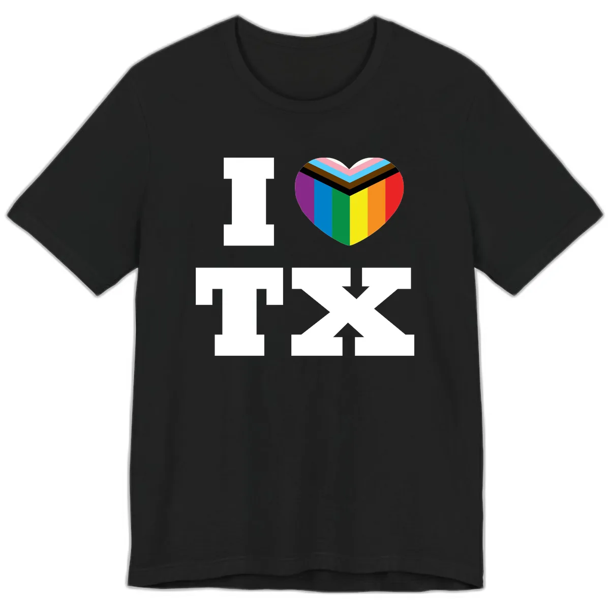 I Love Pride Rainbow Heart Premium T-Shirt in Black