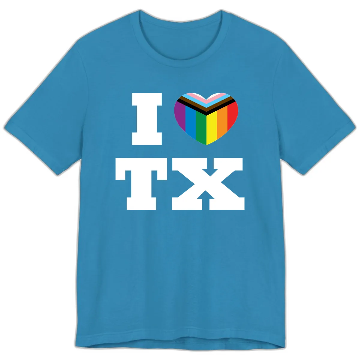 I Love Pride Rainbow Heart Premium T-Shirt in Aqua