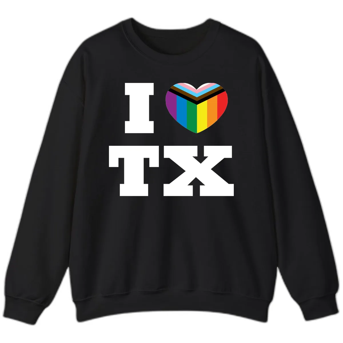 I Love Pride Rainbow Heart Sweatshirt in Black
