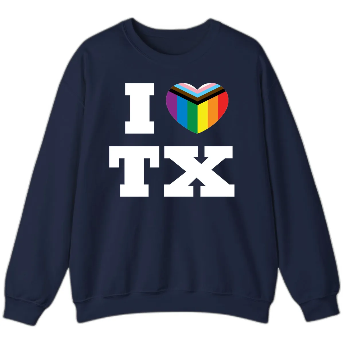 I Love Pride Rainbow Heart Sweatshirt in Navy