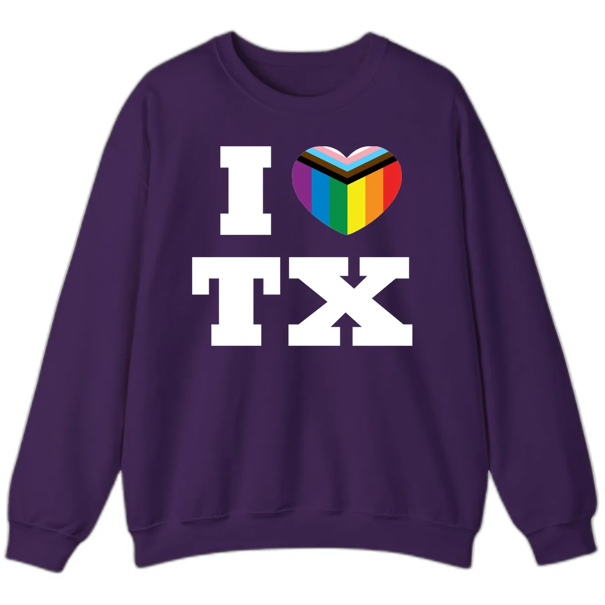 I Love Pride Rainbow Heart Sweatshirt in Purple