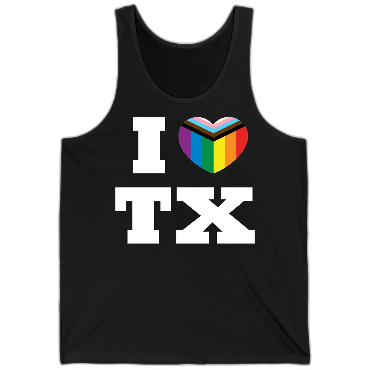 I Love Pride Rainbow Heart Tank in Black