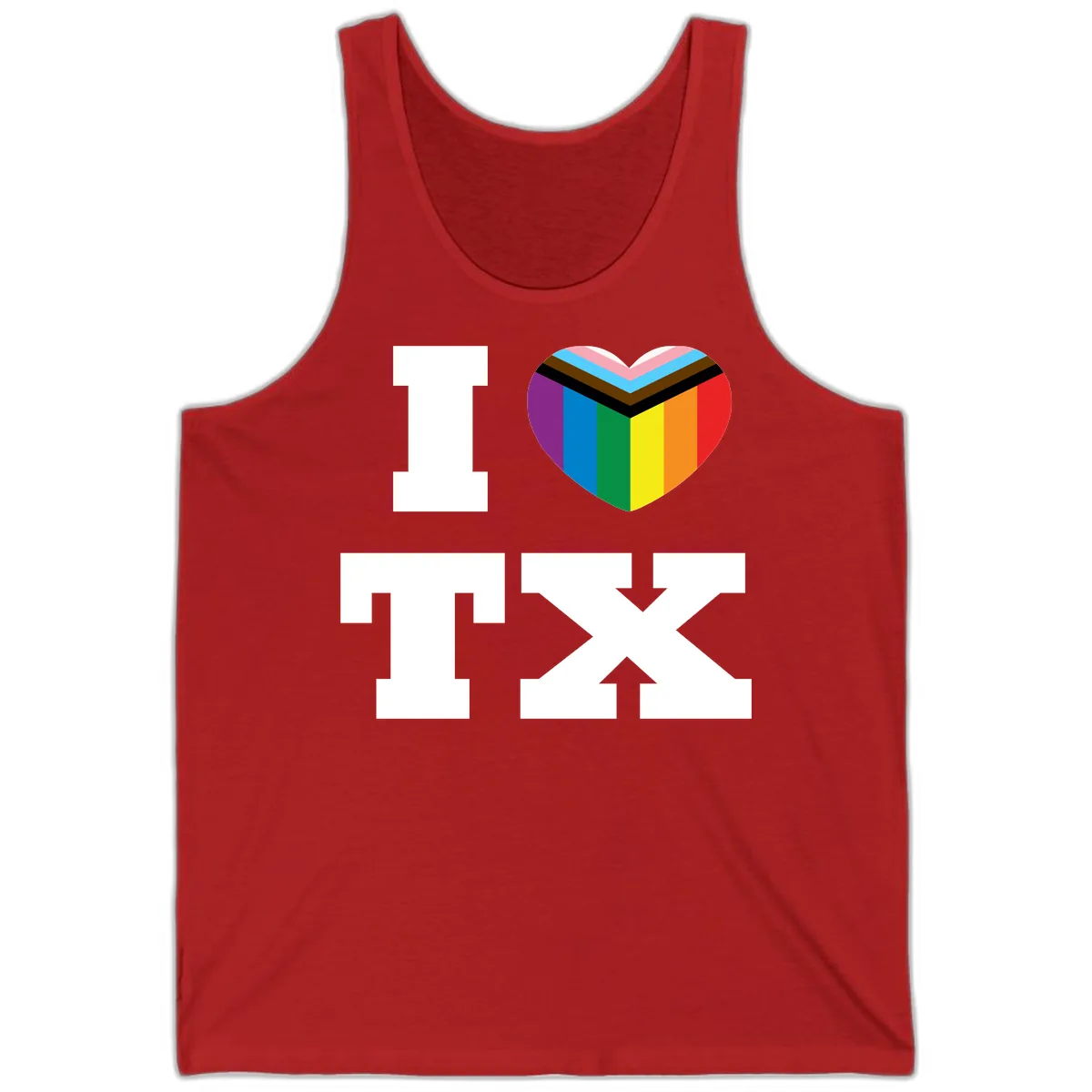 I Love Pride Rainbow Heart Tank in Red