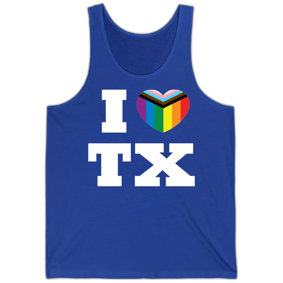 I Love Pride Rainbow Heart Tank in True Royal