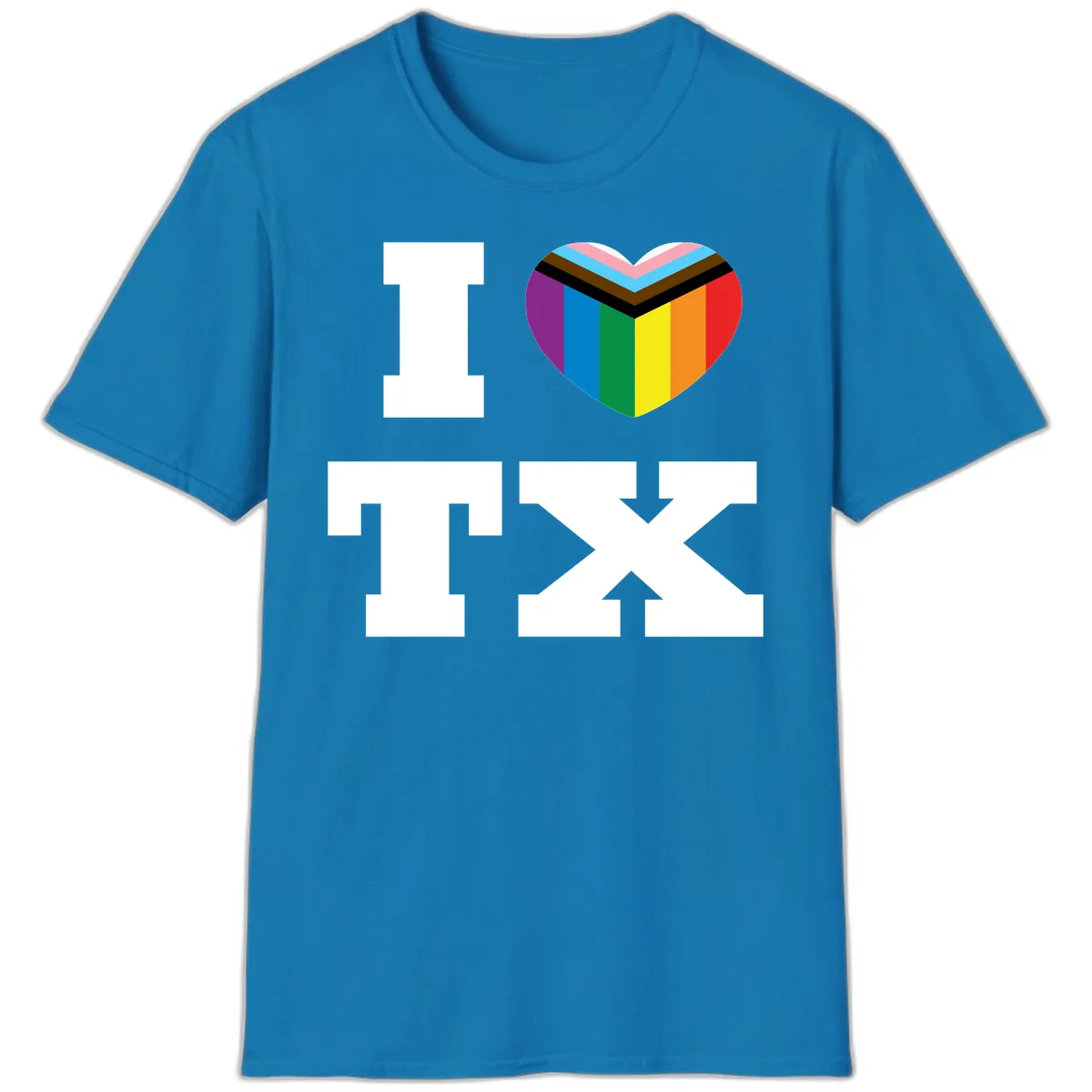 I Love Pride Rainbow Heart T-Shirt in Sapphire