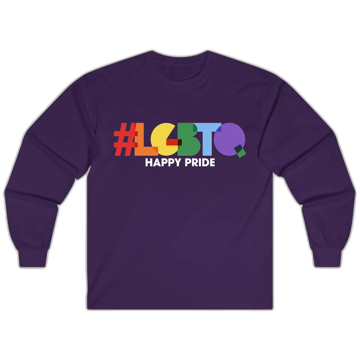 Happy Pride Colorful Letters Long Sleeve in Purple