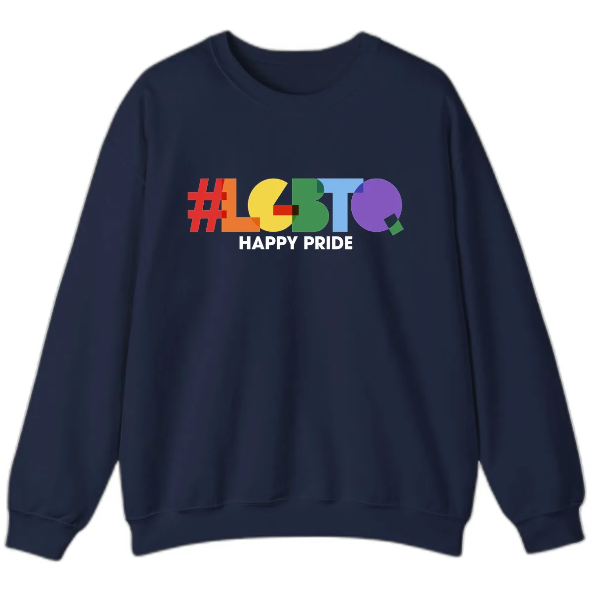Happy Pride Colorful Letters Sweatshirt in Navy