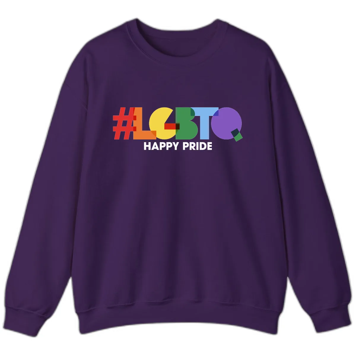 Happy Pride Colorful Letters Sweatshirt in Purple