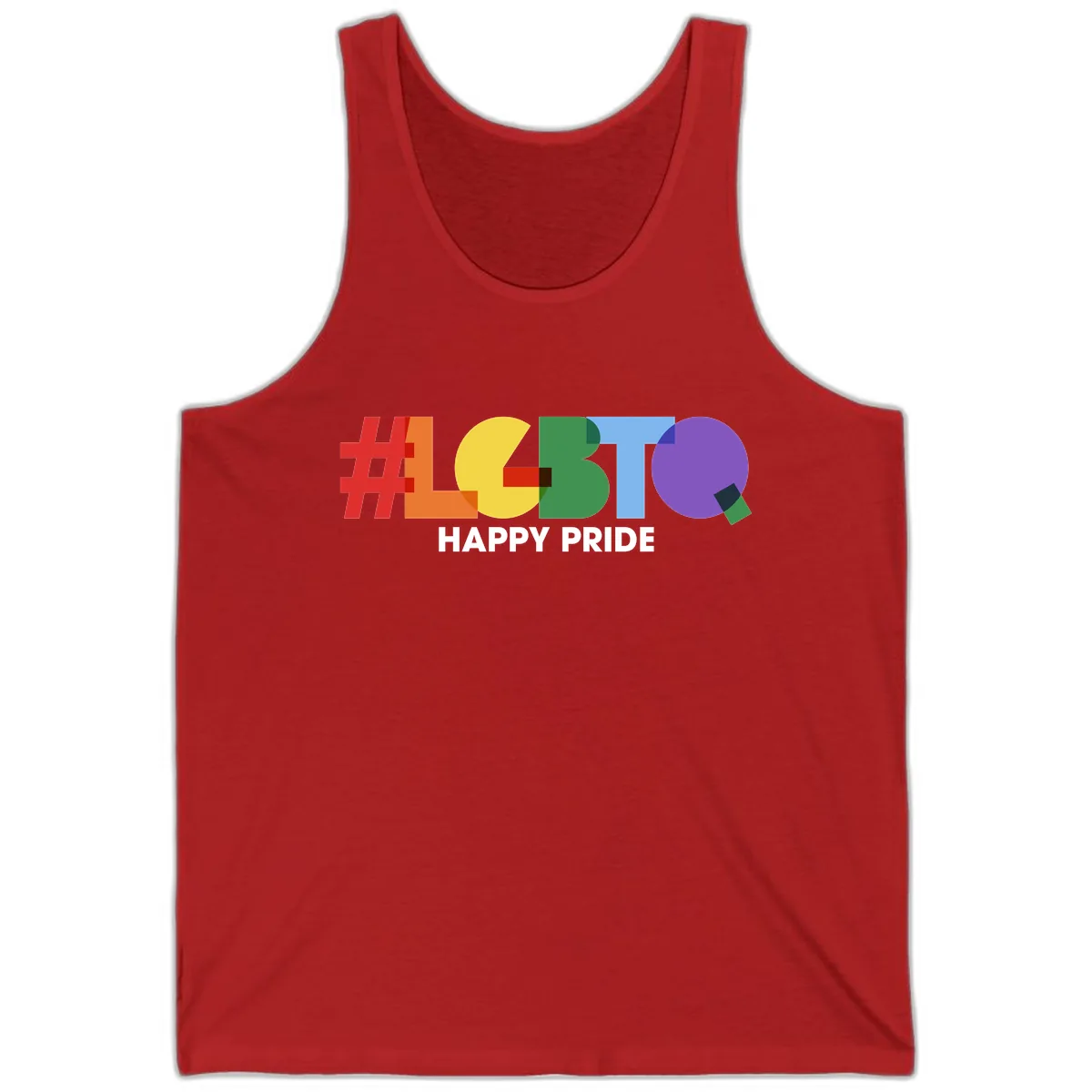 Happy Pride Colorful Letters Tank in Red