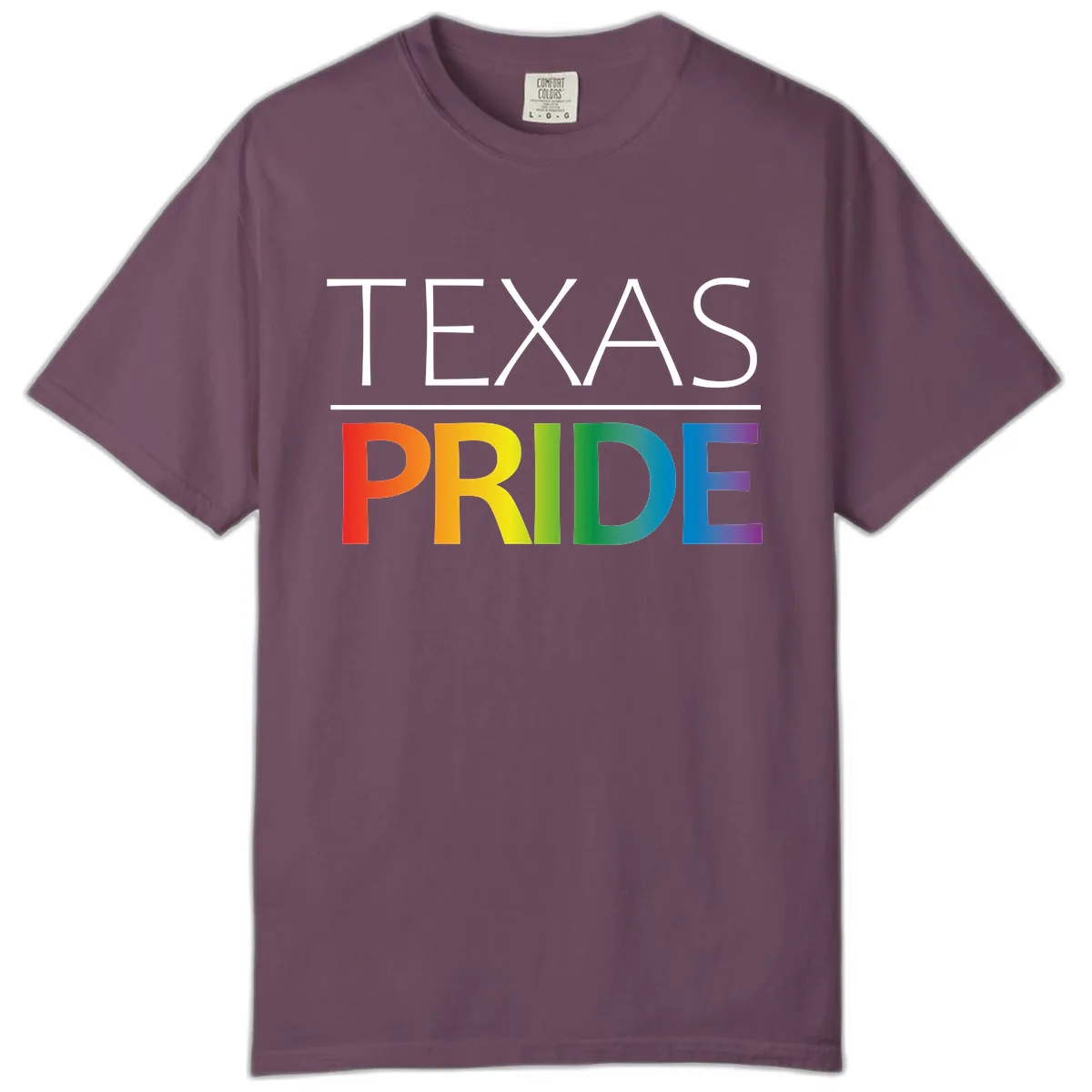 Texas Pride Rainbow Letters Comfort Color in Berry