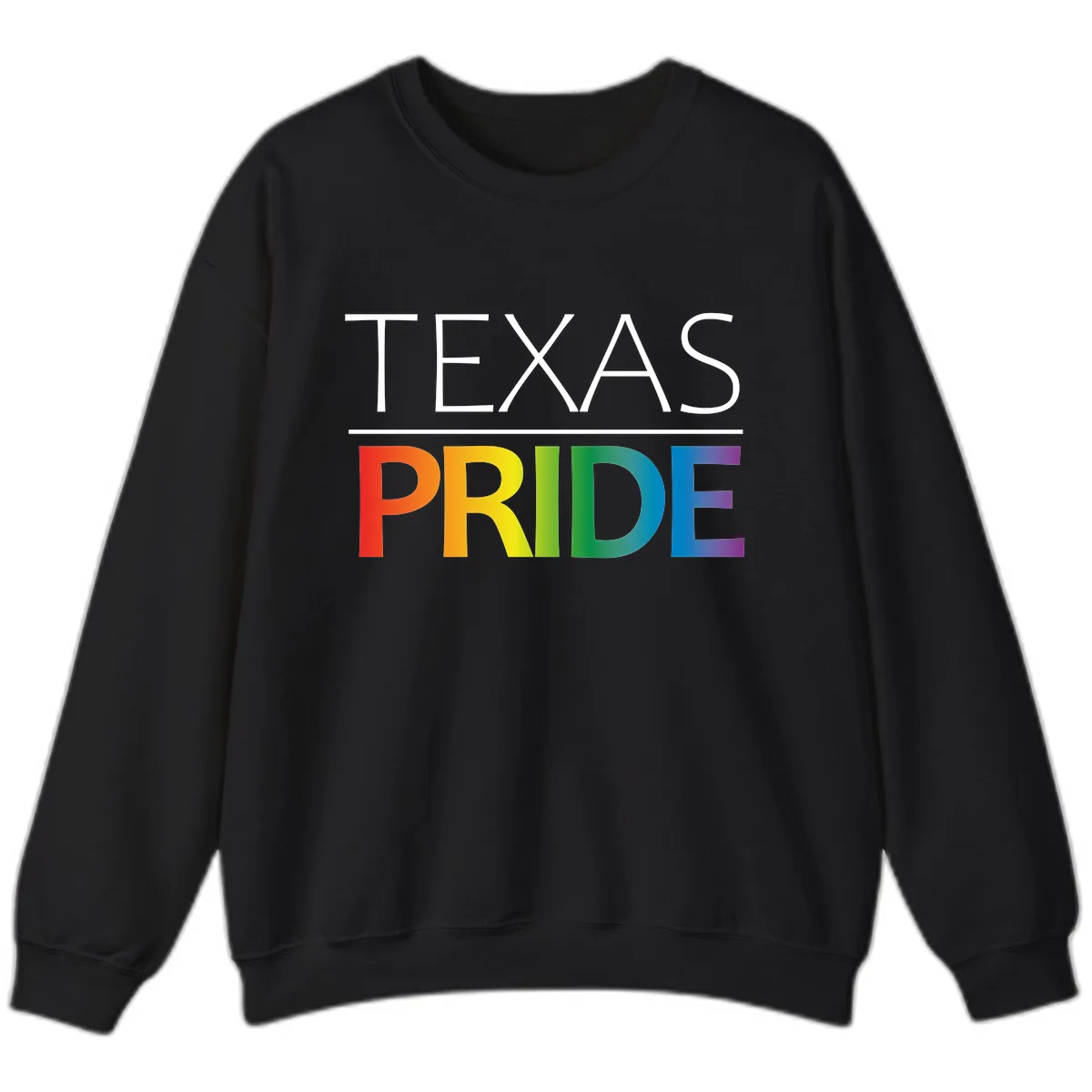Texas Pride Rainbow Letters Sweatshirt in Black