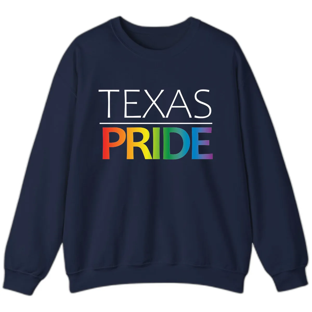 Texas Pride Rainbow Letters Sweatshirt in Navy