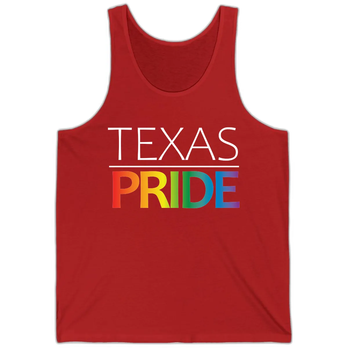 Texas Pride Rainbow Letters Tank in Red