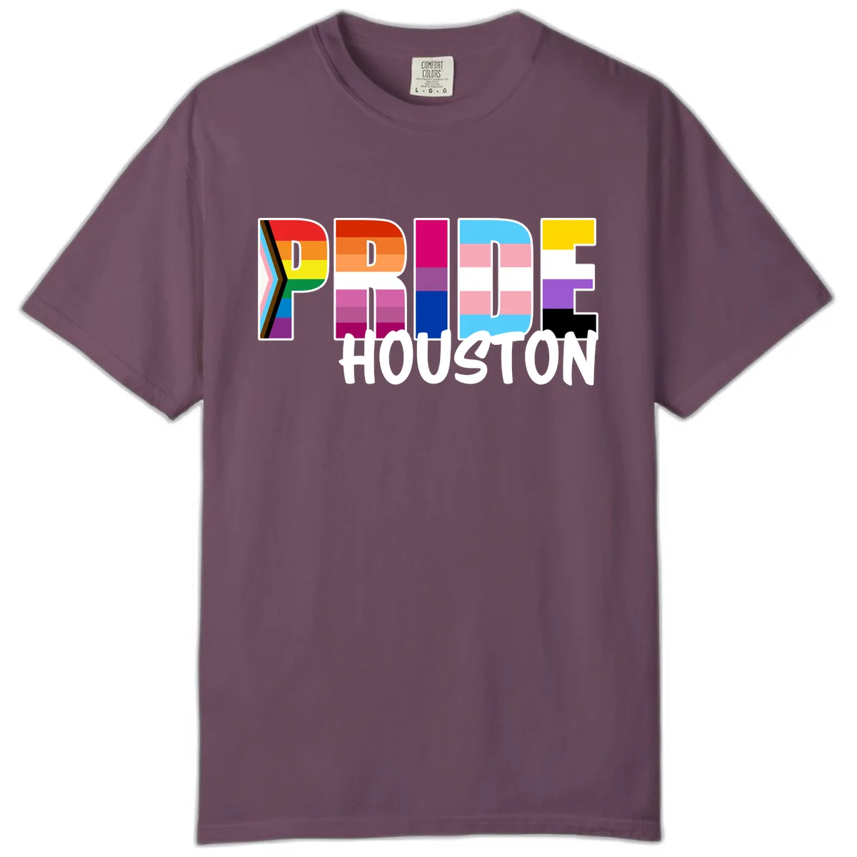Pride Houston Rainbow Lettering Comfort Color in Berry