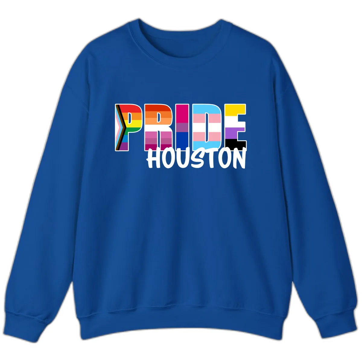 Pride Houston Rainbow Lettering Sweatshirt in Royal