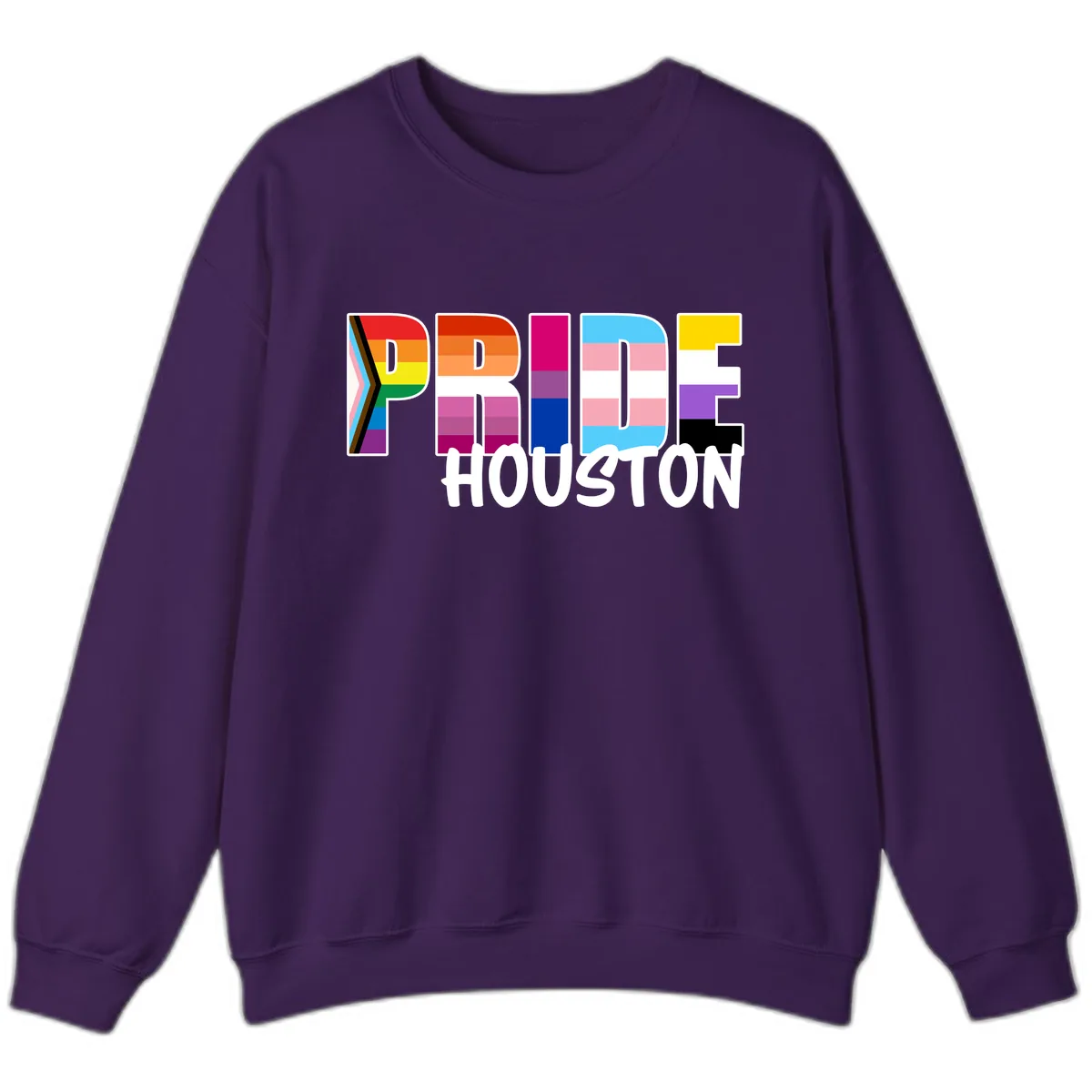 Pride Houston Rainbow Lettering Sweatshirt in Purple