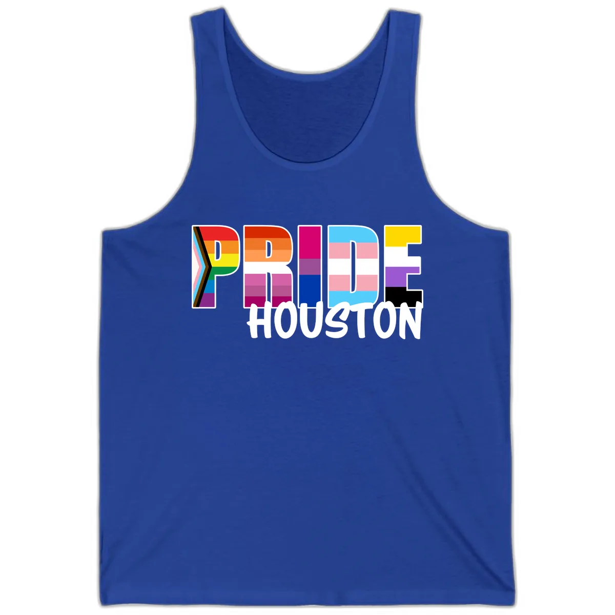 Pride Houston Rainbow Lettering Tank in True Royal