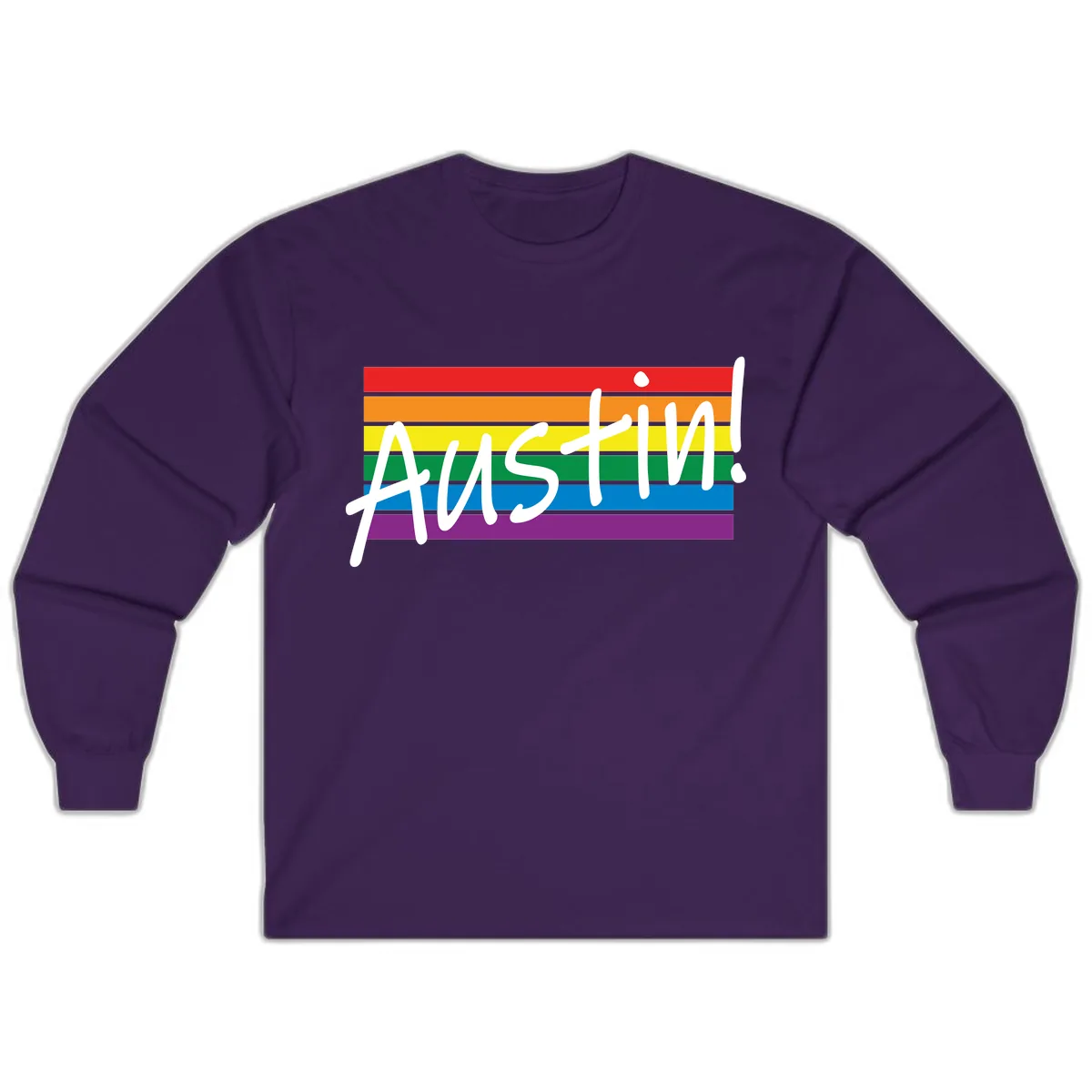 Austin Pride Rainbow Flag Long Sleeve in Purple