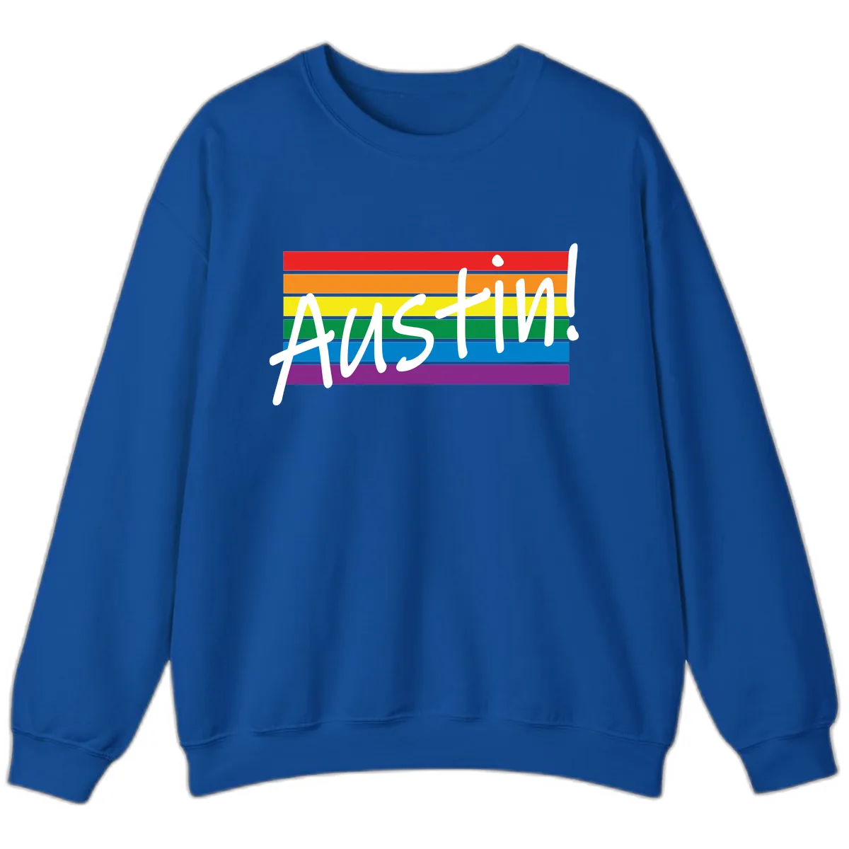 Austin Pride Rainbow Flag Sweatshirt in Royal