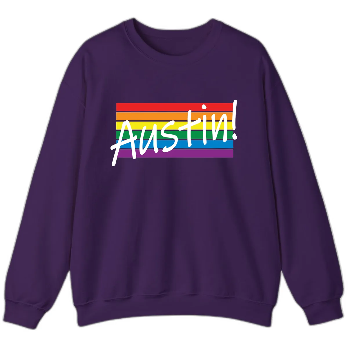 Austin Pride Rainbow Flag Sweatshirt in Purple