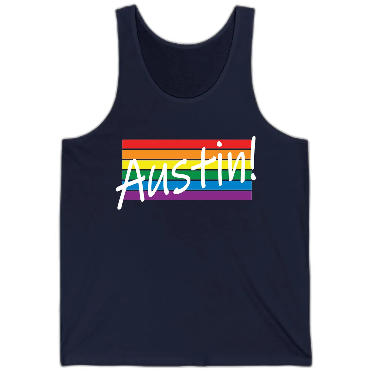 Austin Pride Rainbow Flag Tank in Navy