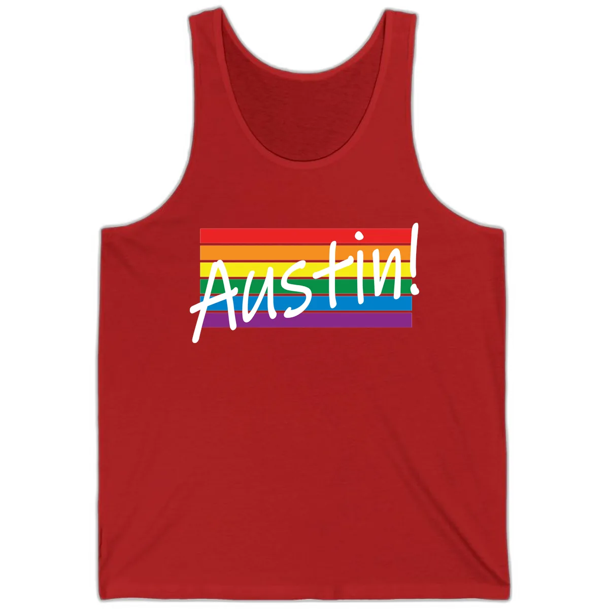 Austin Pride Rainbow Flag Tank in Red