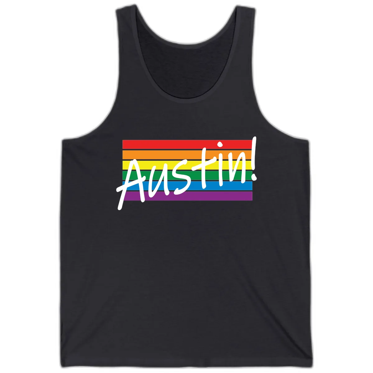 Austin Pride Rainbow Flag Tank in Dark Grey
