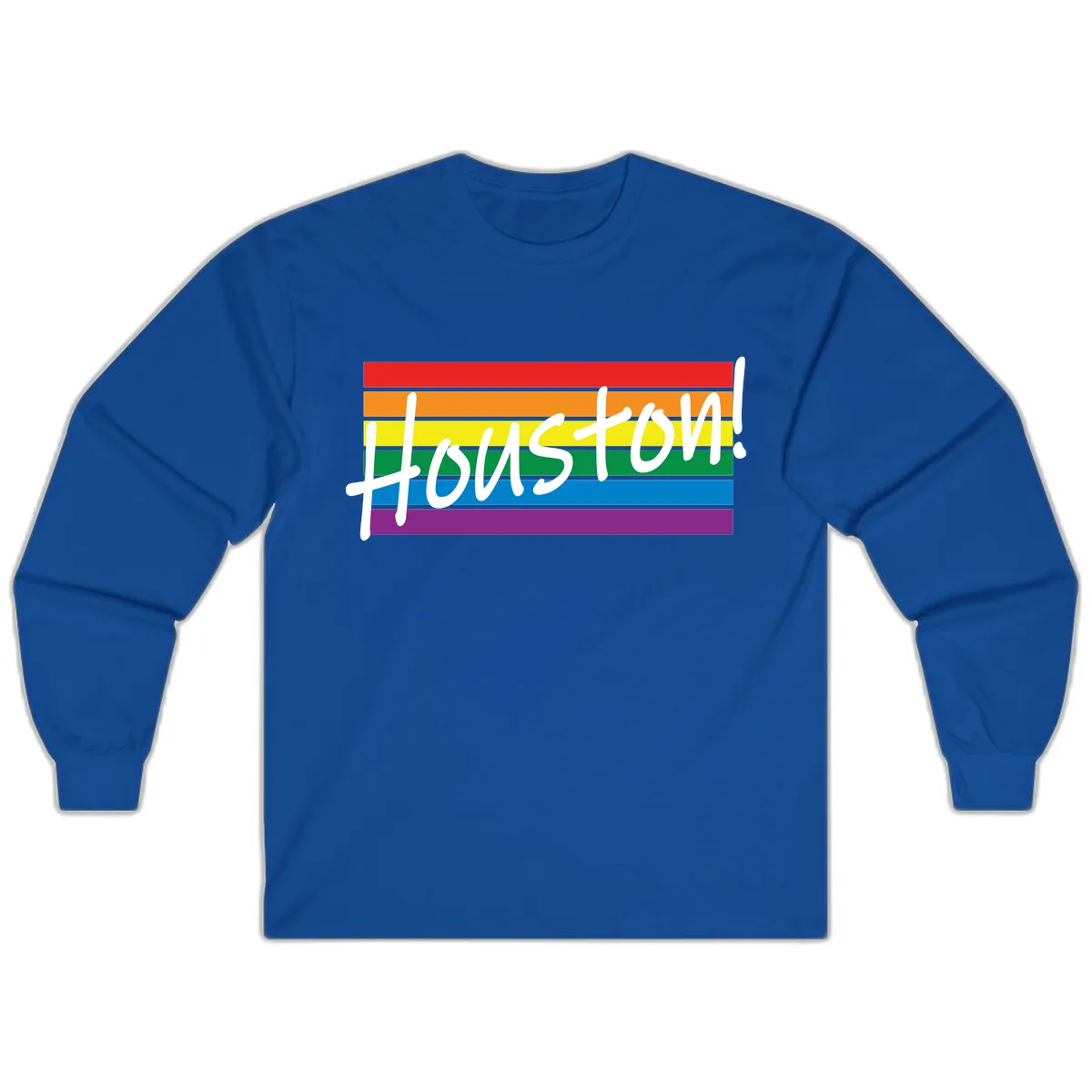Houston Pride Rainbow Flag Long Sleeve in Royal