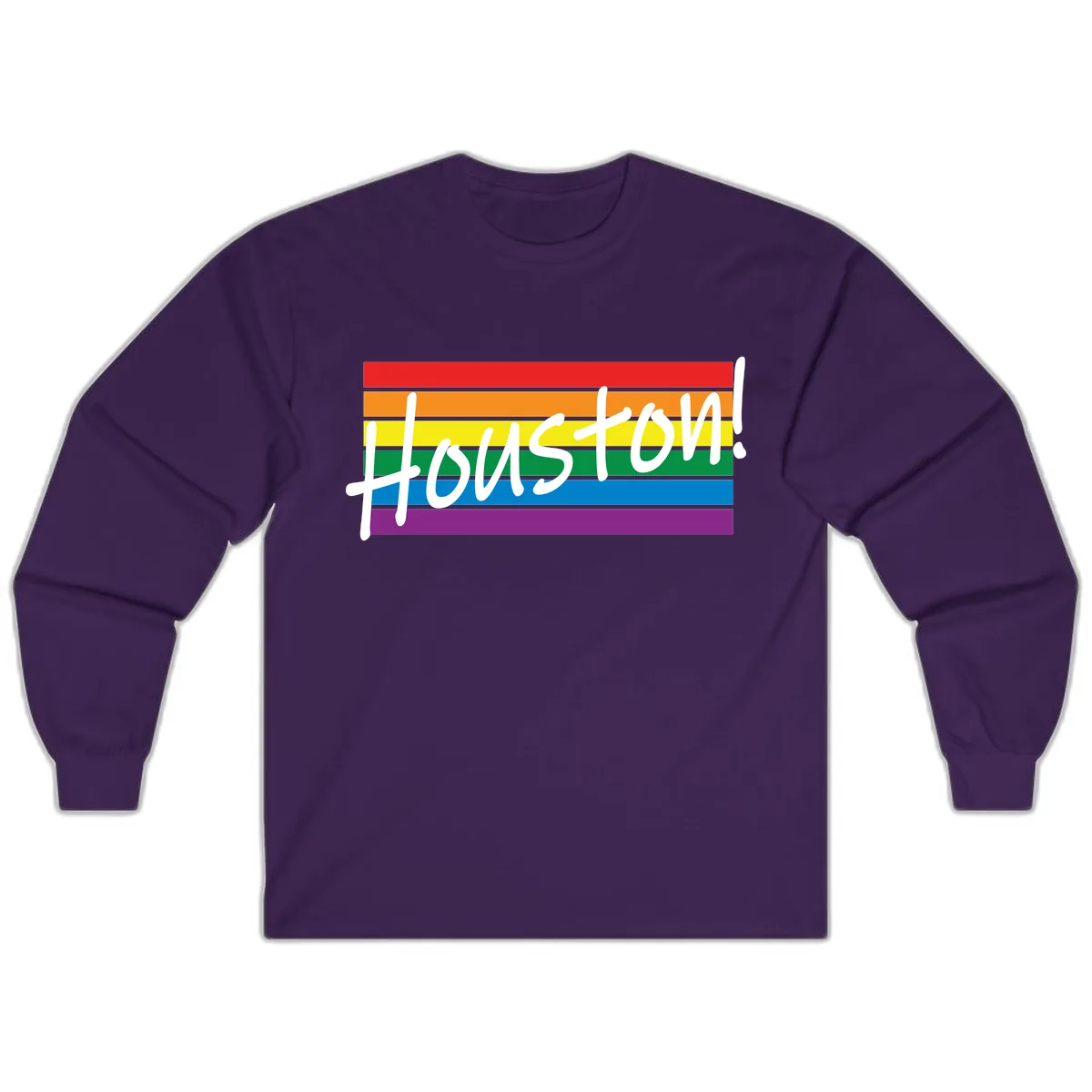 Houston Pride Rainbow Flag Long Sleeve in Purple