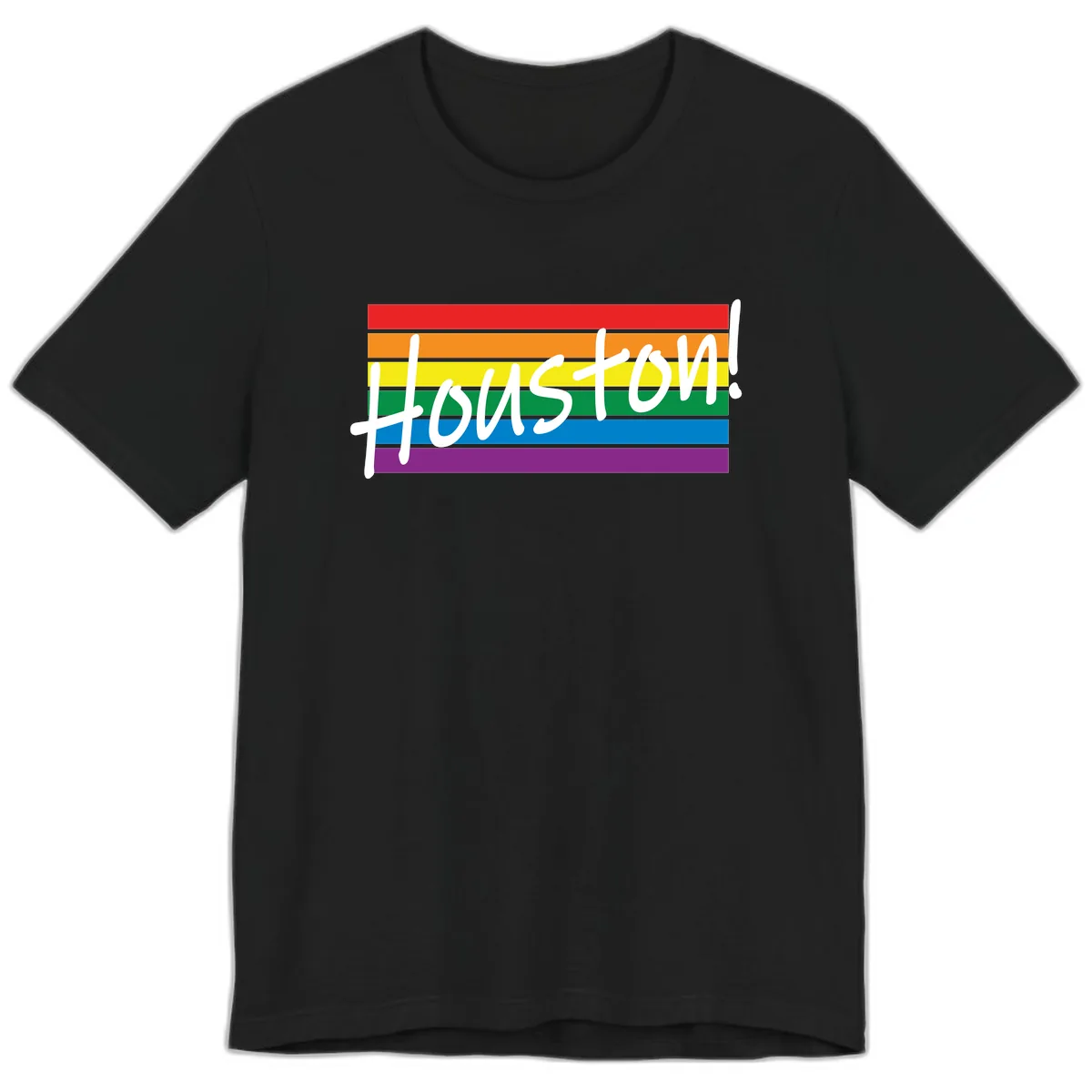 Houston Pride Rainbow Flag Premium T-Shirt in Black