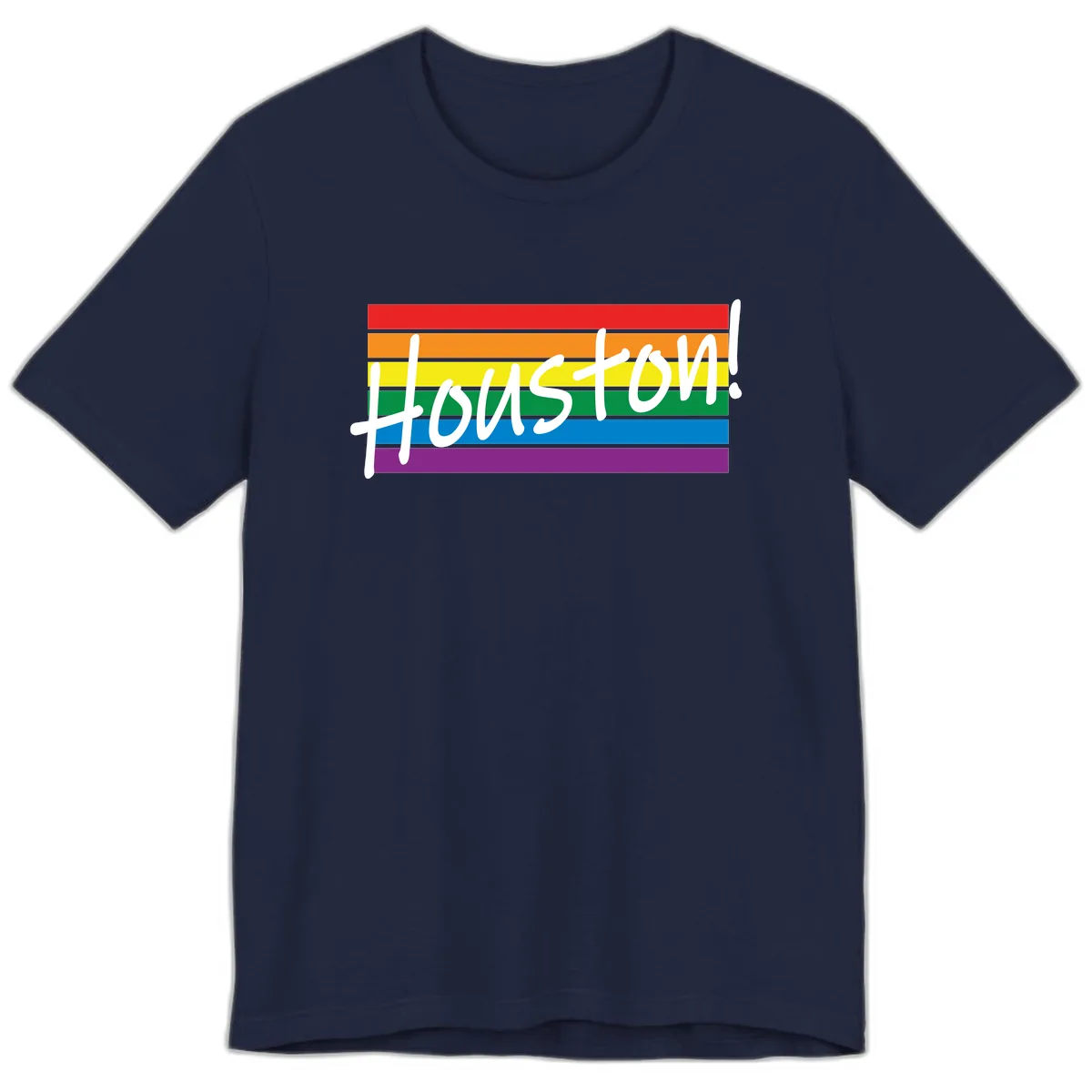 Houston Pride Rainbow Flag Premium T-Shirt in Navy