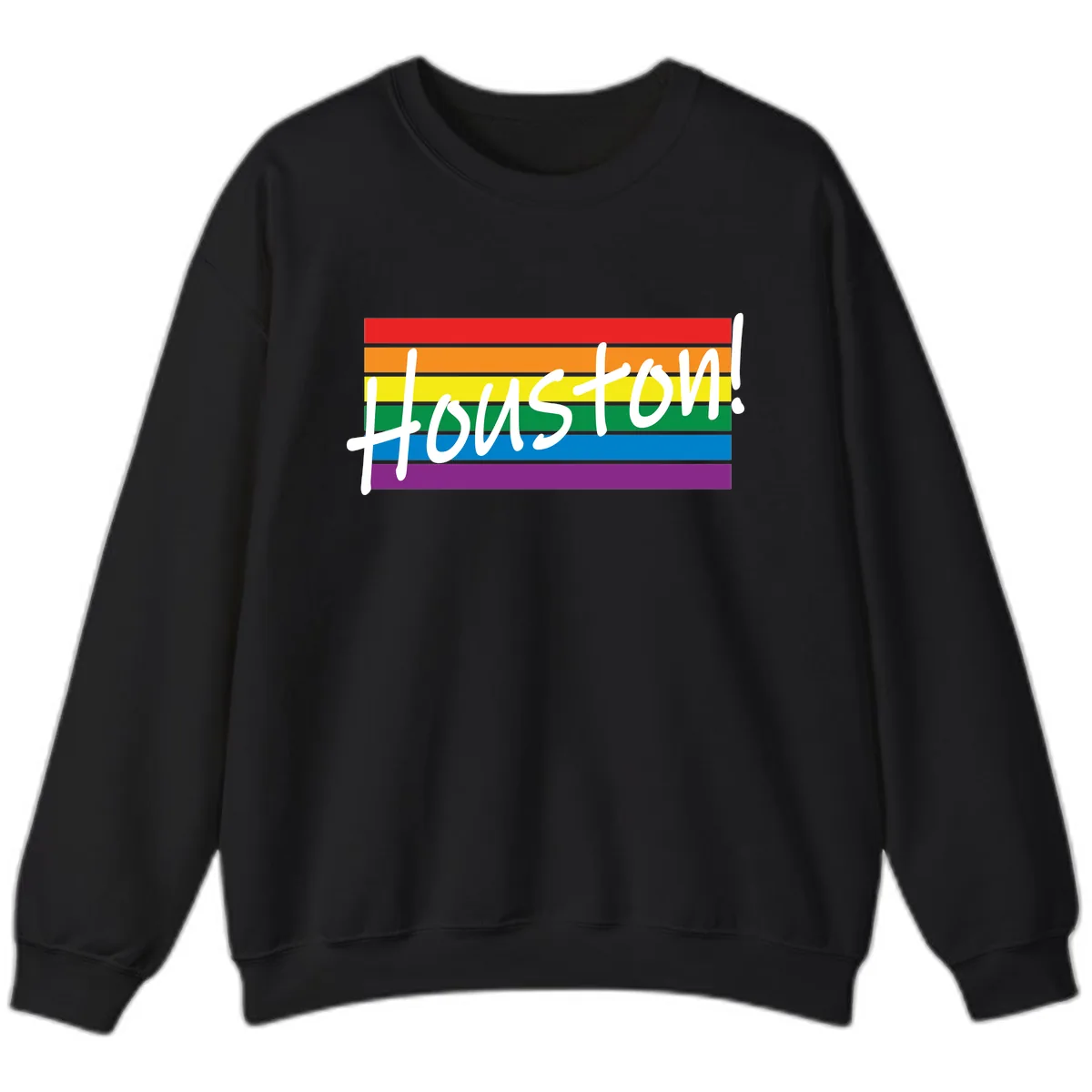 Houston Pride Rainbow Flag Sweatshirt in Black