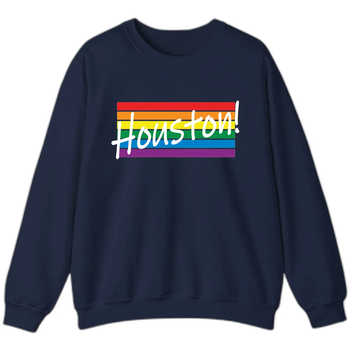 Houston Pride Rainbow Flag Sweatshirt in Navy