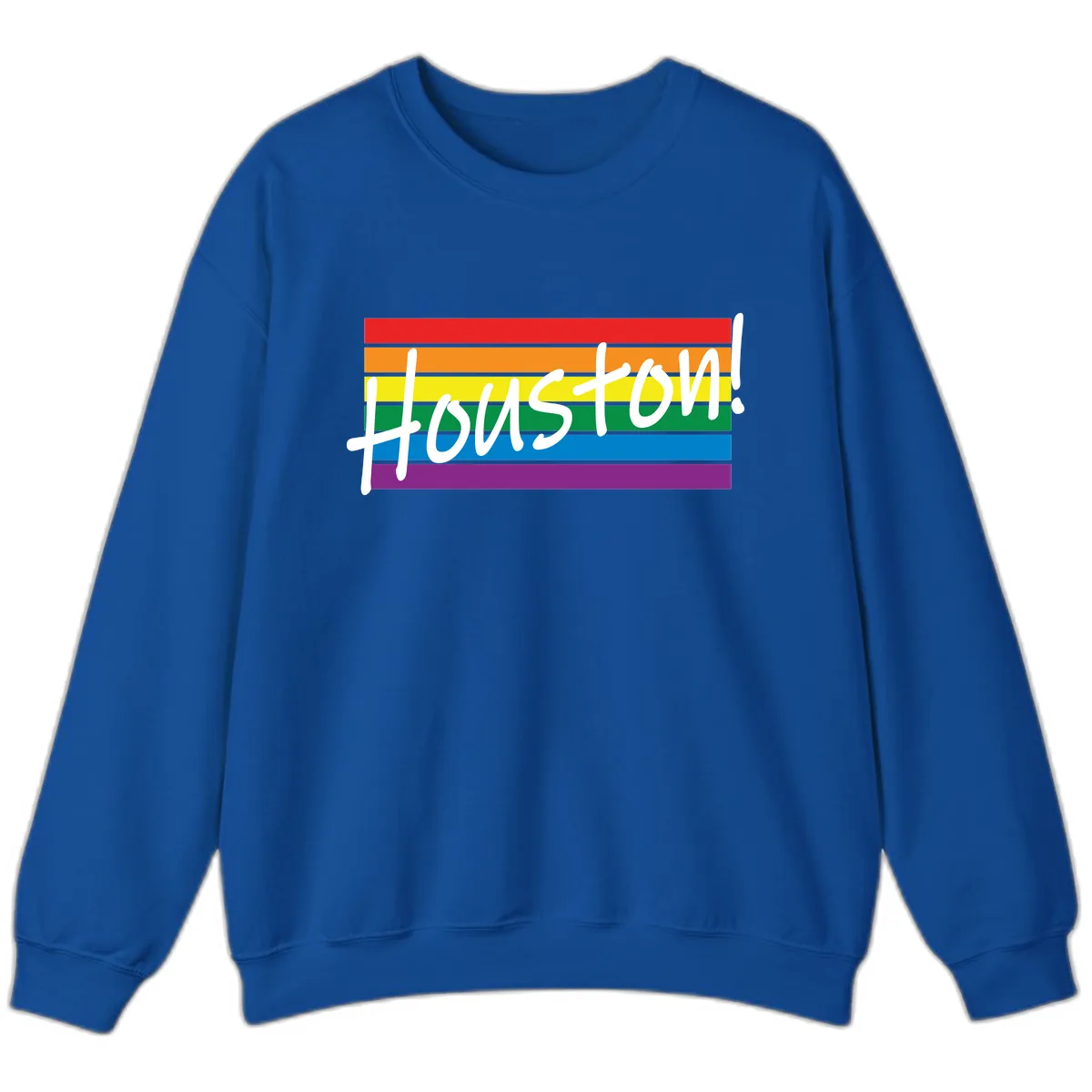 Houston Pride Rainbow Flag Sweatshirt in Royal