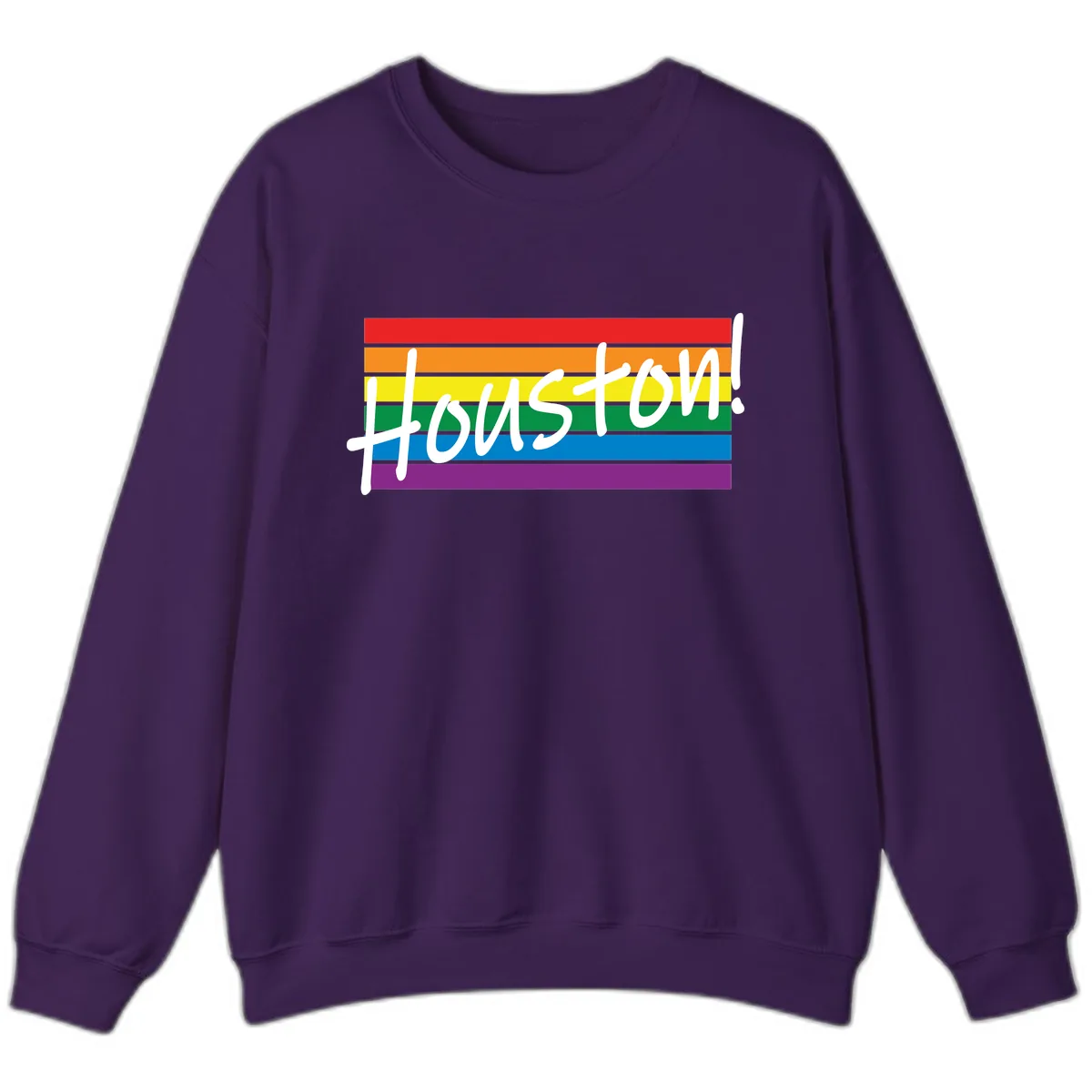 Houston Pride Rainbow Flag Sweatshirt in Purple